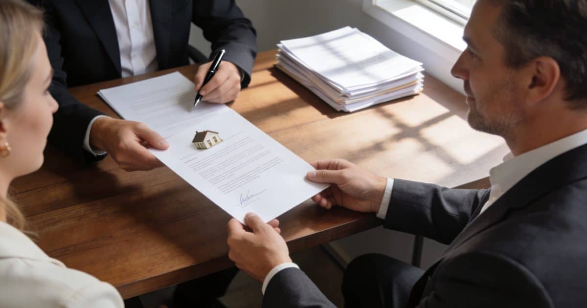 couple age signe contrat maison devant notaire