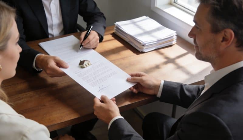 couple age signe contrat maison devant notaire